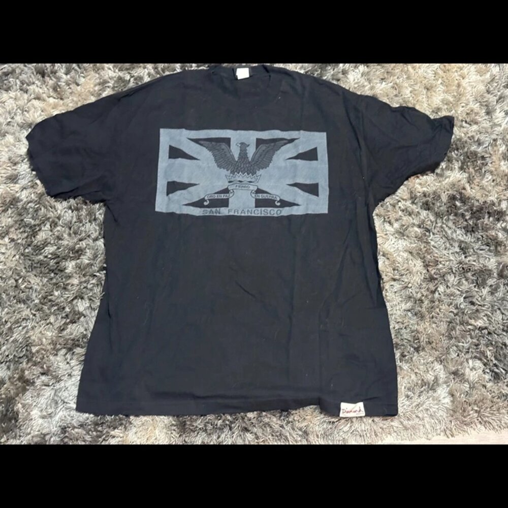 Size XL Diamond Supply‎ Co. Mens Black Union Jack San Francisco #40 Soft T-Shirt